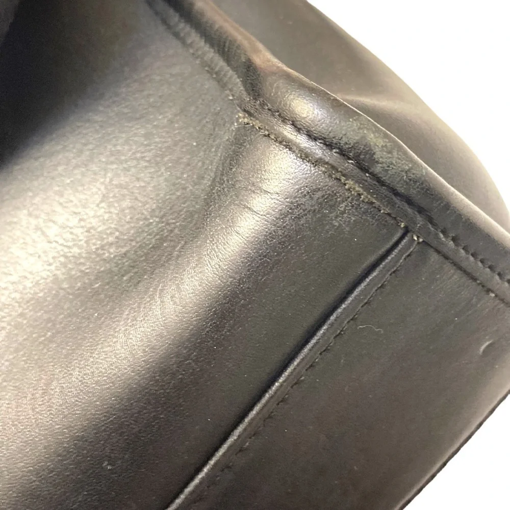 Coach 9870 black leather court bag made in turkey black